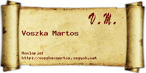 Voszka Martos névjegykártya